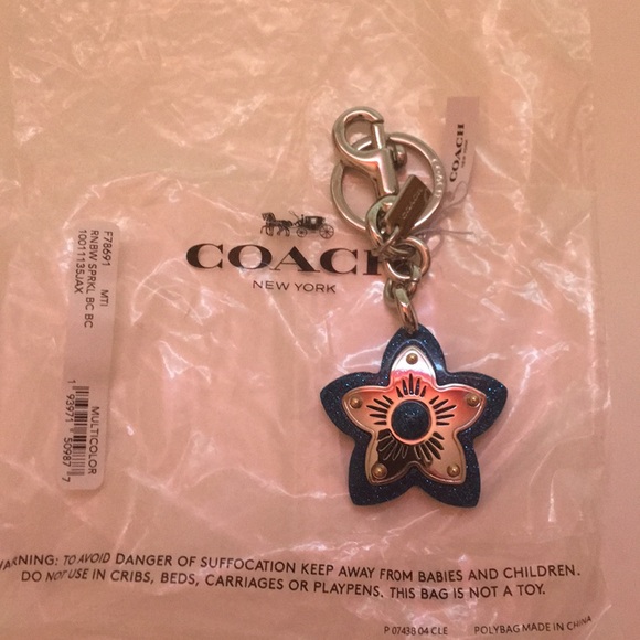 Authentic COACH WILDFLOWER BAG CHARM - Picture 2 of 2